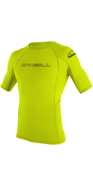 2026 O'Neill Basic Skins Short Sleeve Crew Rash Vest 3341 - Lime